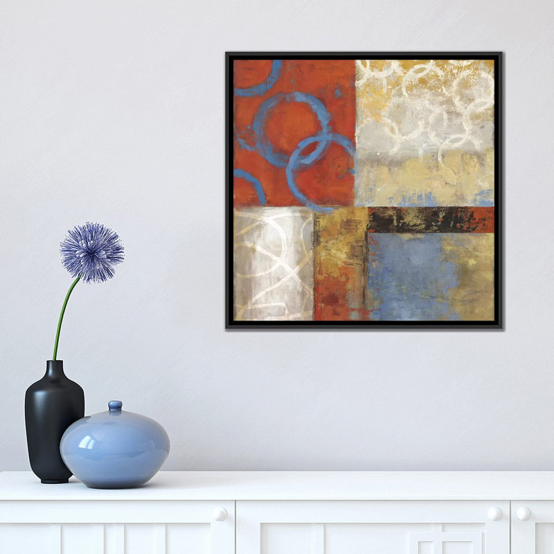 « orange broyage », impression sur toile, H 18 po x l 18 po x P 1,5 po, Toile avec cadre noir, Pas de tapis