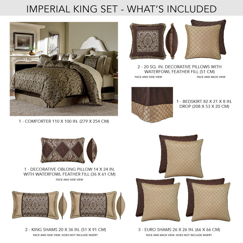 Imperial Comforter Set - Bronze, King Comforter + 9 Additional Pieces