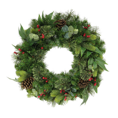 24" Decorated Christmas Wreath with 120 tips