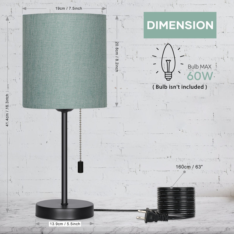 Metal Table Lamp, Light Blue