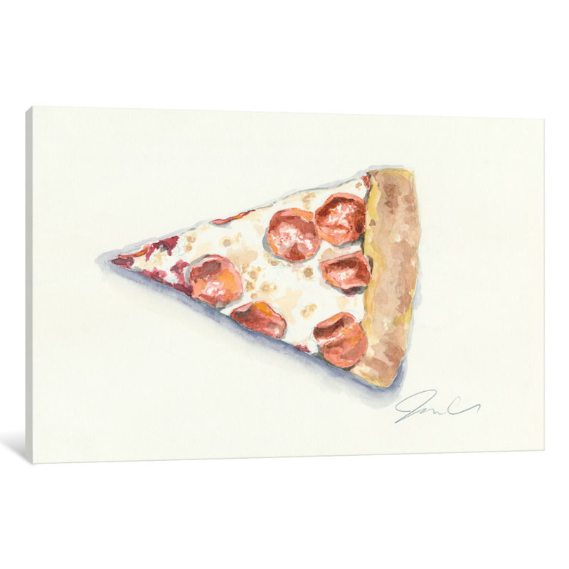 «Pizza», peinture sur toile tendue, H 40 po x l 60 po x P 1,5 po, Pas de tapis, Toile tendue