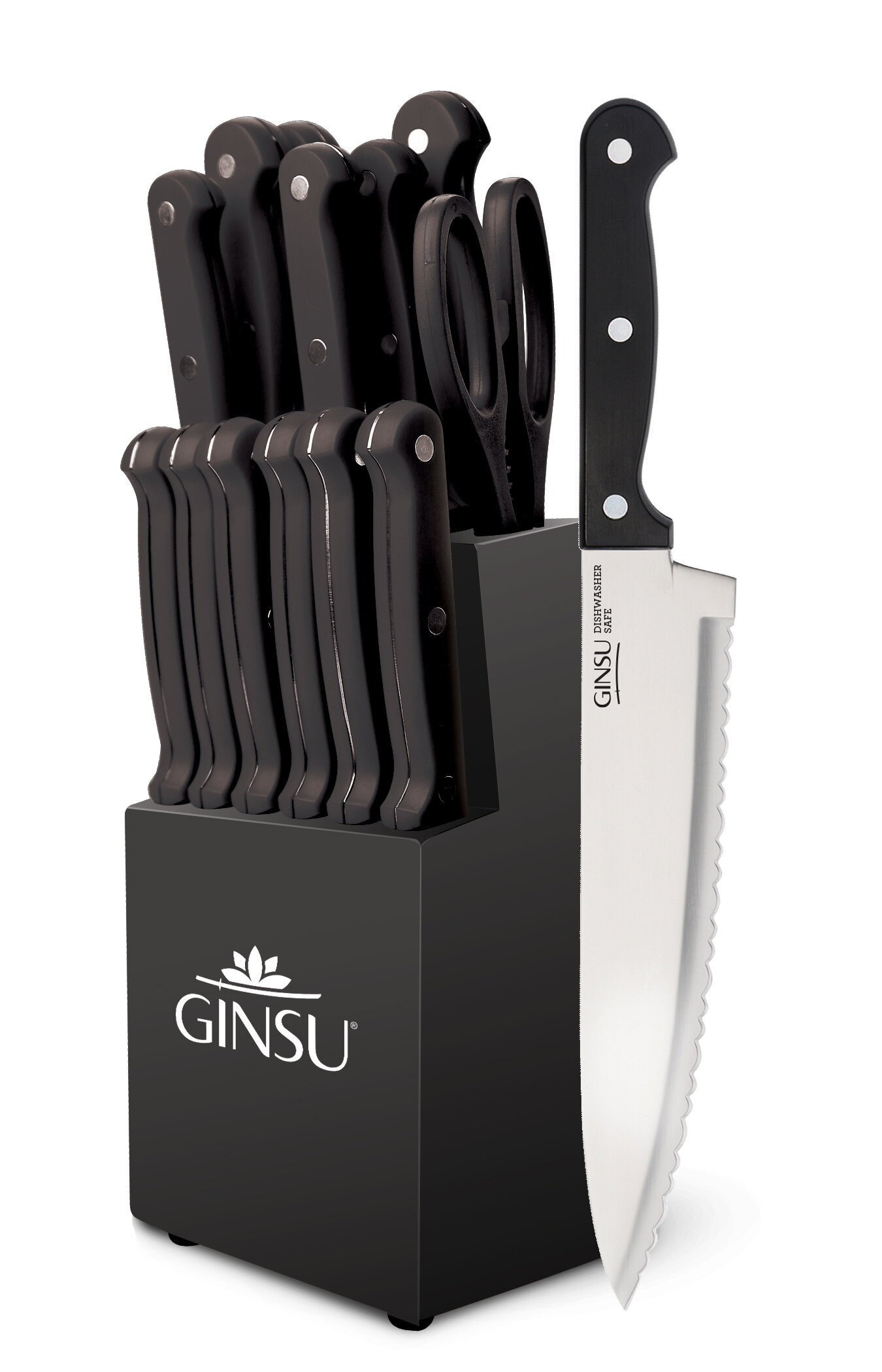 As Is Ginsu Kiso 6-Piece Stainless Steel Steak Knife Set 