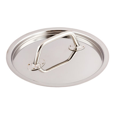 Restaurantware-LID ONLY: Met Lux Lid For 1.5 Quart Induction Sauce Pan, 1 Lid For Deep Sauce Pan - Sauce Pan Sold Separately, With Handle, Stainless Steel Lid For Cooking Pan, Mirror-Finish