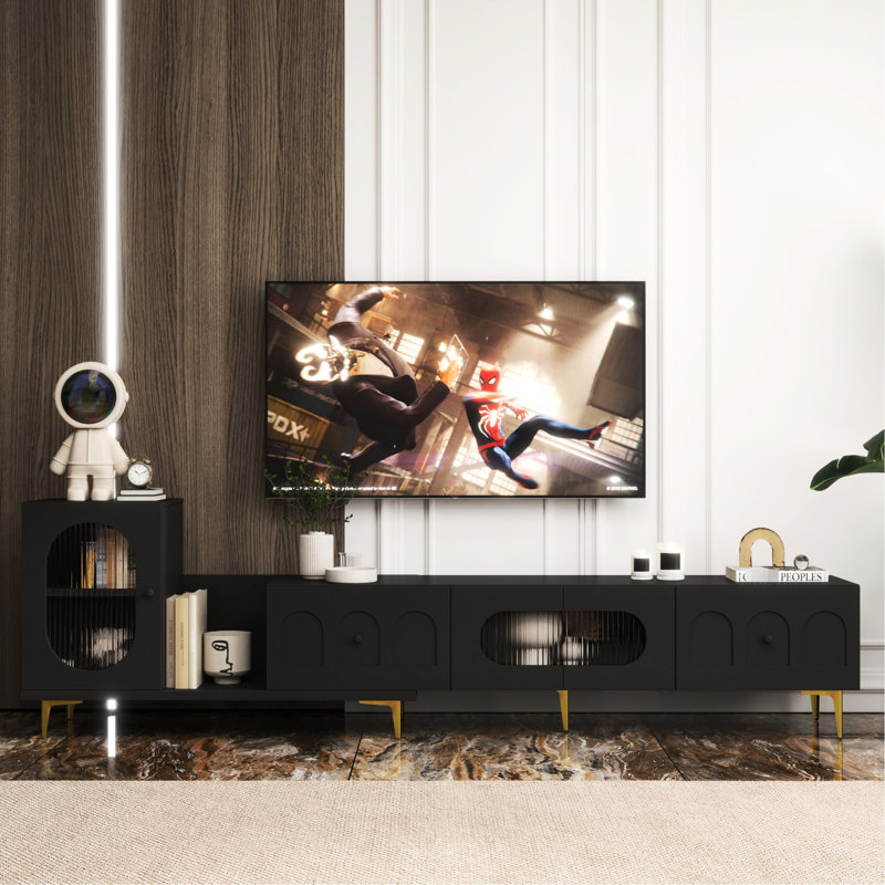 Console de salon télé extensible - écran de 80 à 89 po maximum, table peu encombrante pour le rangement de la chambre à coucher