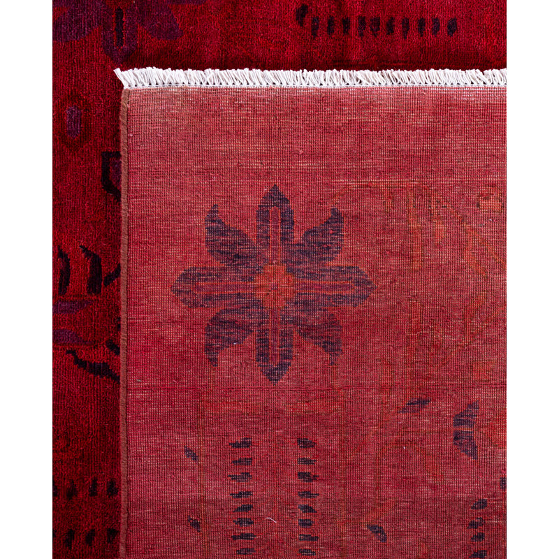 Overdyed Hand-Knotted Wool Modern-Contemporary Red Area Rug 12' 1" x 17' 9"