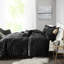 Édredon en velours noir pour lit simple / simple TG, matelassage losangé, lavable en machine, coussin noir inclus, lavage-121409473-121409471
