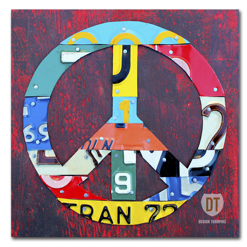 « paix », impression sur toile tendue, H 18 po x l 18 po x P 2 po