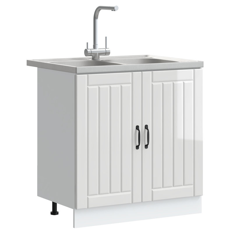 Porto Sink Base Cabinet Porto, High Gloss White