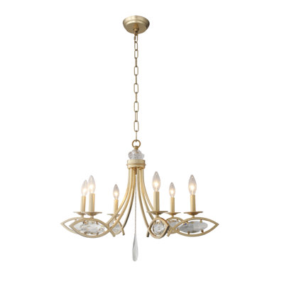 Winkelman 6 - Light Candle Style Empire Chandelier with Crystal Accents -  Rosdorf Park, A40CFC20146A4373AF7DC3A142BA2DA8