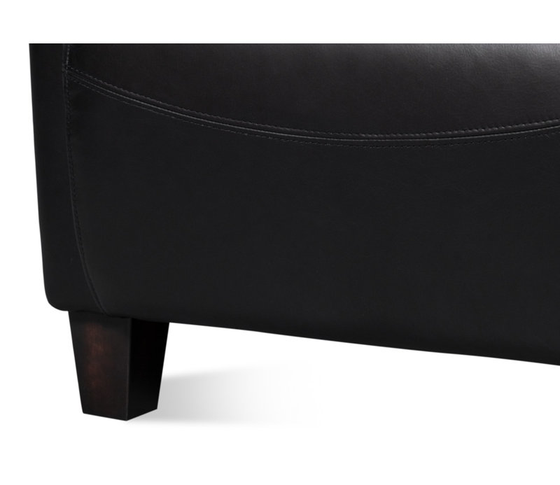 Mandy Armchair, Black Genuine Leather