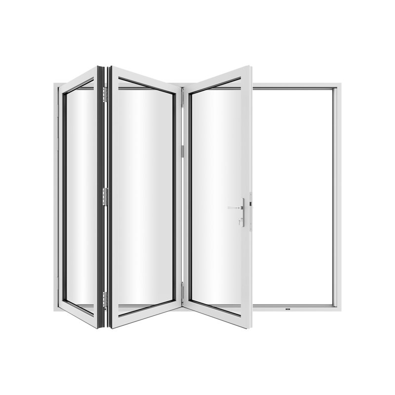 Porte de patio pliante en aluminium à 3 panneaux de 96 po de largeur KaMic VersaFold, L 96 po x H 80 po, Blanc