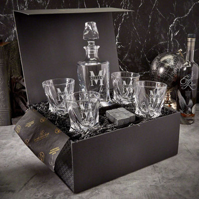 Ensemble de carafe à whisky personnalisé avec verres à whisky - 7 pièces