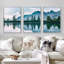 «Noway Natural Landscape Green Mountain Lake Forest Reflection», impression sur toile 3 pièces-70097510-70097508