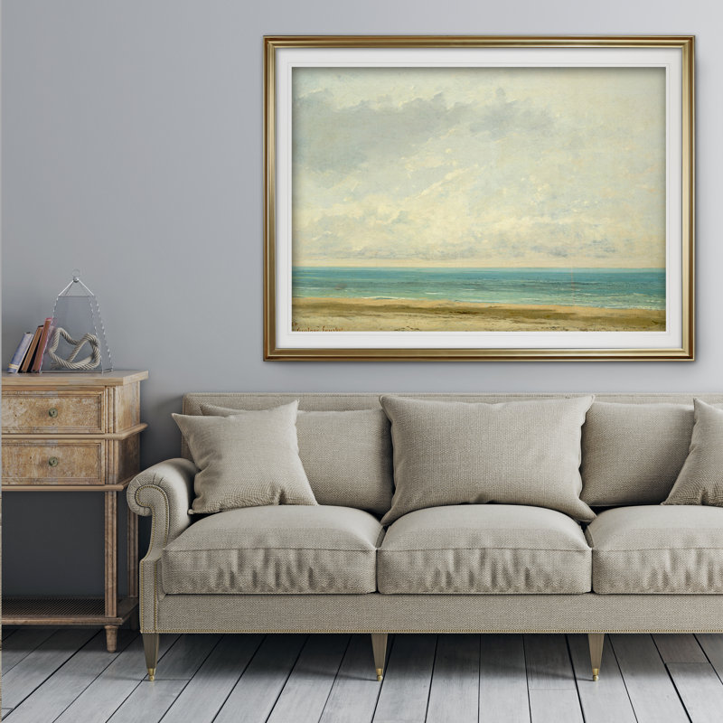 « the calme sea gustave courbet », impression, H 31 po x l 43 po x P 1,5 po, Or