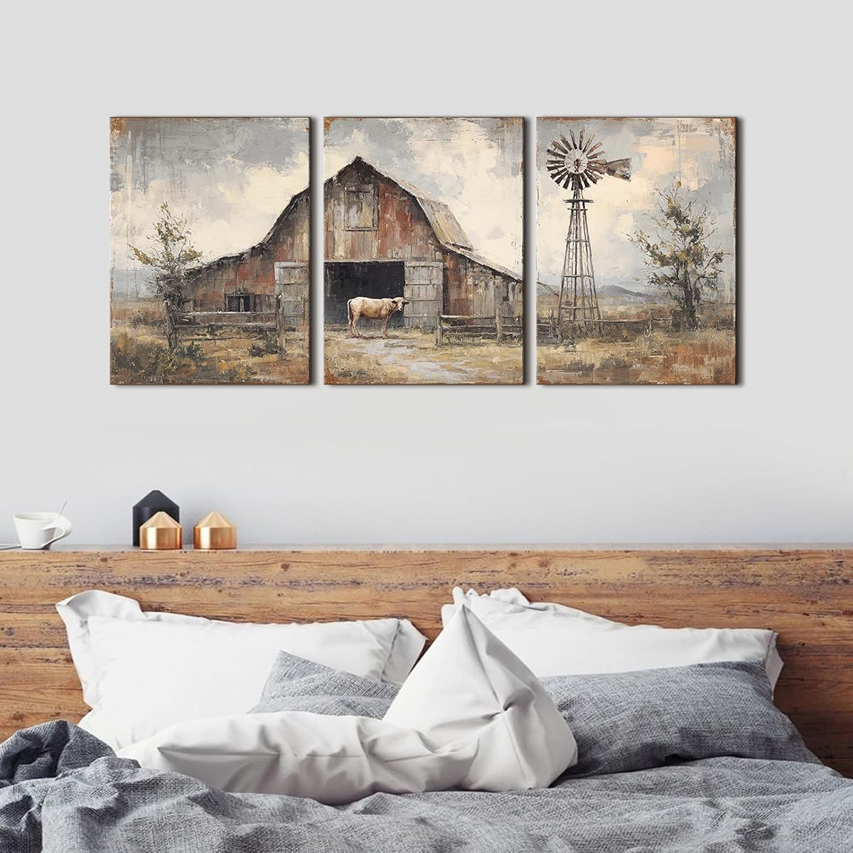 Rustic Canvas Lily Manor Rustic Farmhouse Wall Art Barn Pictures Wall Decor Rural ...