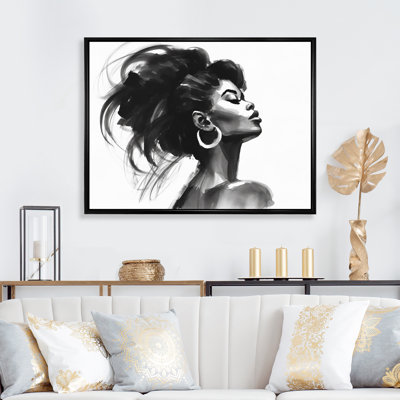 Black and White African American Woman IV - Woman Wall Art For Living Room