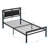Twin Size Metal Bed - , Strong Bedroom Addition, Black Frame Strong, Silent Piece,