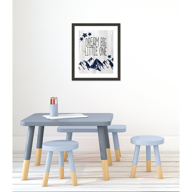 Adhésif décoratif «Dream Big Little One», H 24,5 po x l 20,5 po x P 0,6 po, Encadré plat à grain de bois noir