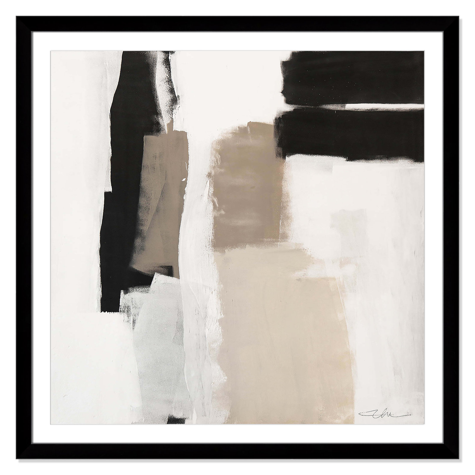 Earth Scapes II-A Print by Casa Fine Arts, Black Cube Framed, 42.5" H x 42.5" W x 1.25" D