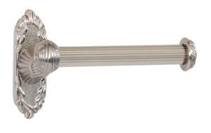 Ribbon and Reed Wall Mounted Single Post Toilet Paper Holder, Satin Nickel