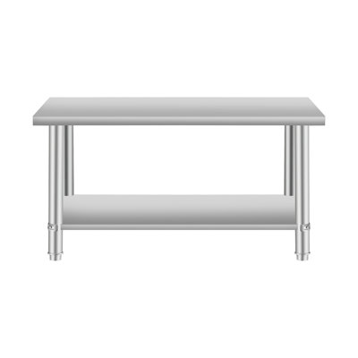 Stainless Steel 48''*24'' Commercial Kitchen Prep Table With Under Shelf For Restaurant And Home - Easy To Clean , 31.5 Inch Ideal Food Tasks 48 By 24 Work Spacious Width Surface, Height Cooking