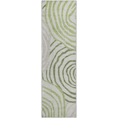 Premium Machine Washable Prisco Green Rug