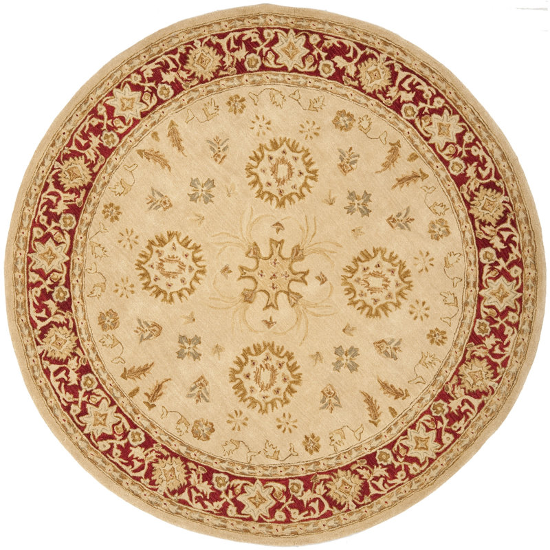 Tapis oriental en laine touffeté à la main Tingley, Rond 4 pi