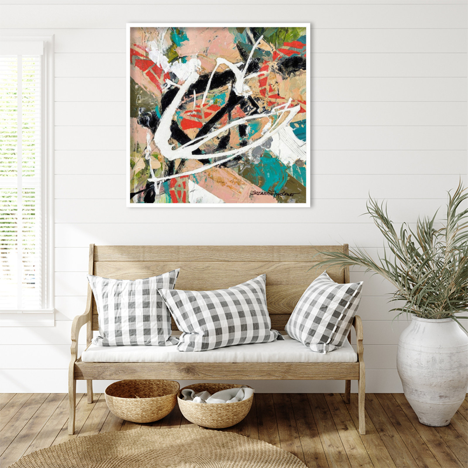Sutter "Stacked" Print by Suzanne McCourt, 33" H x 33" W, White