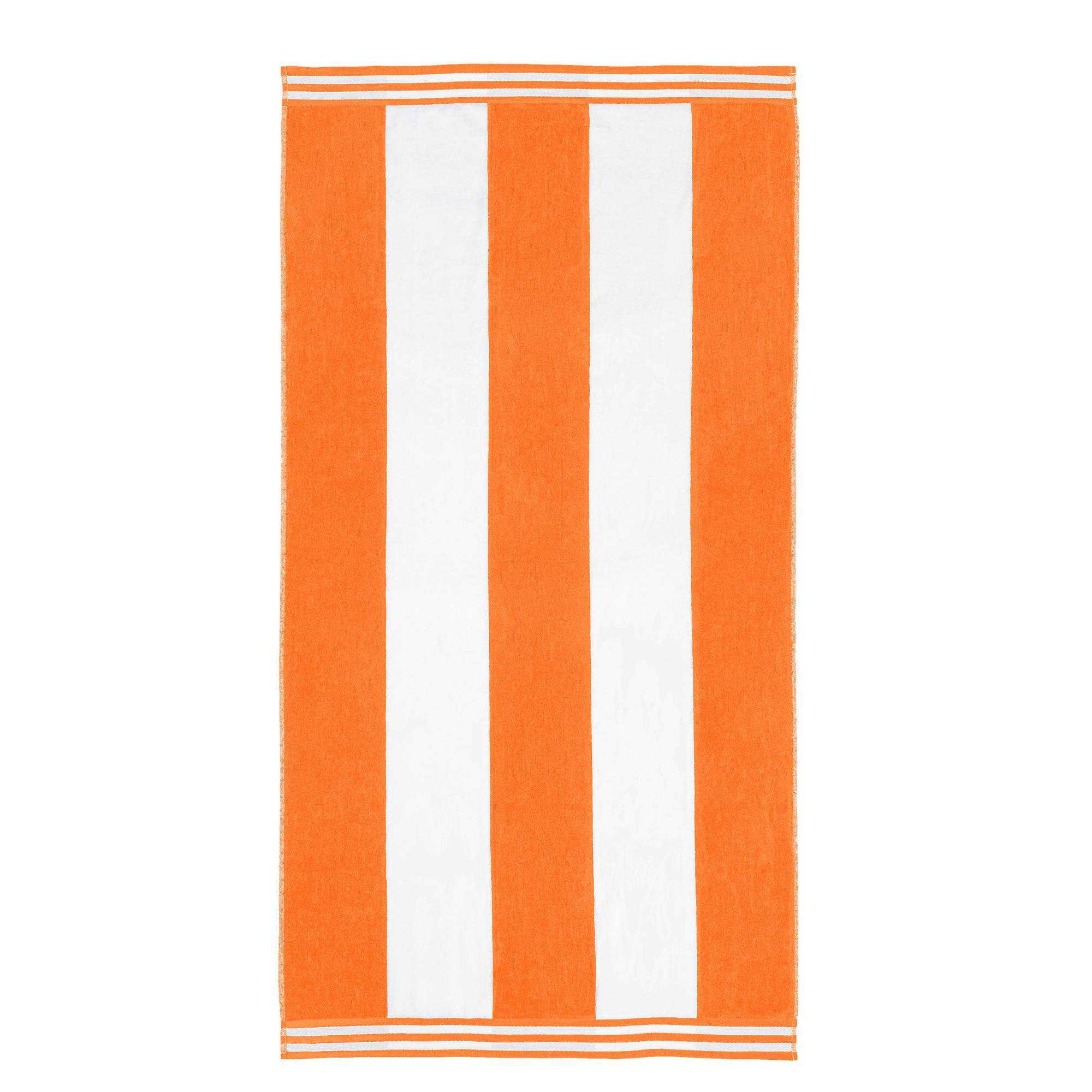 Calheta Cotton Oversized Cabana Stripe Beach Towels, 1, Orange