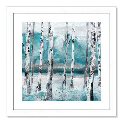 Aqua Birch - peinture encadrée