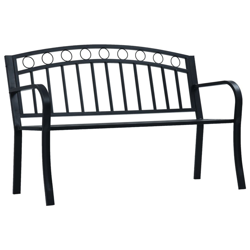 Banc de jardin en acier Ahmonie, Noir