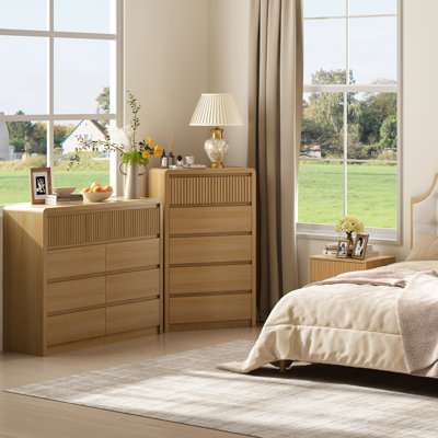 2 Pieces Bedroom Set, 5 Drawer Chest And 9 Drawer Dresser