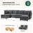 Cheltenham 127"W Modern 6-Piece Extra-Wide Storage Sectional Sofa-945866681