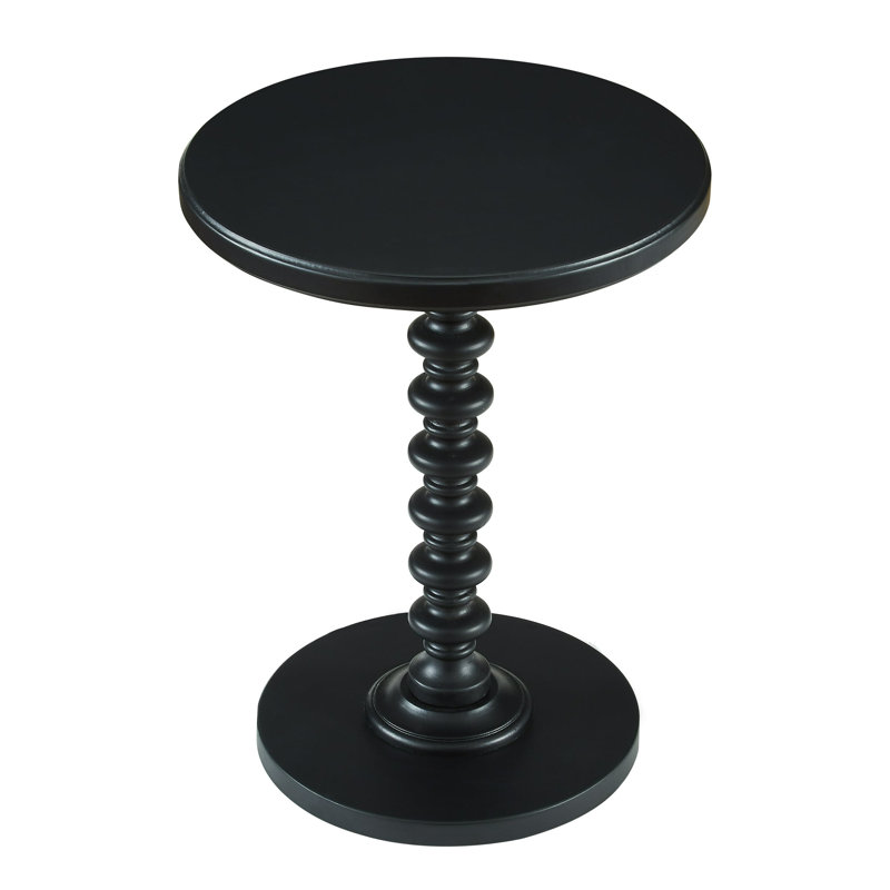Fiama Black Solid Wood Round End Table