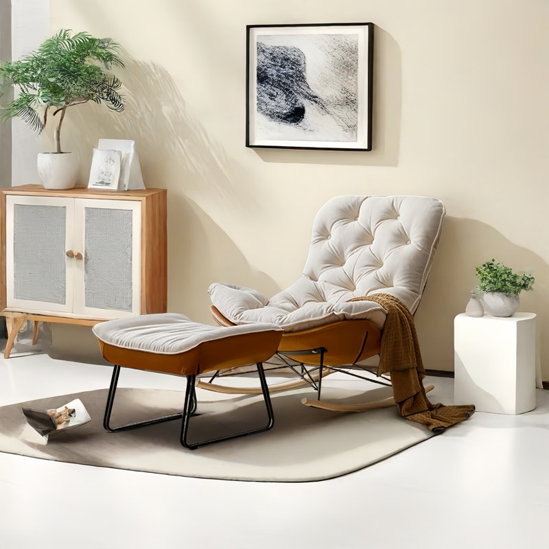 Chaise berçante moderne avec repose-pieds
