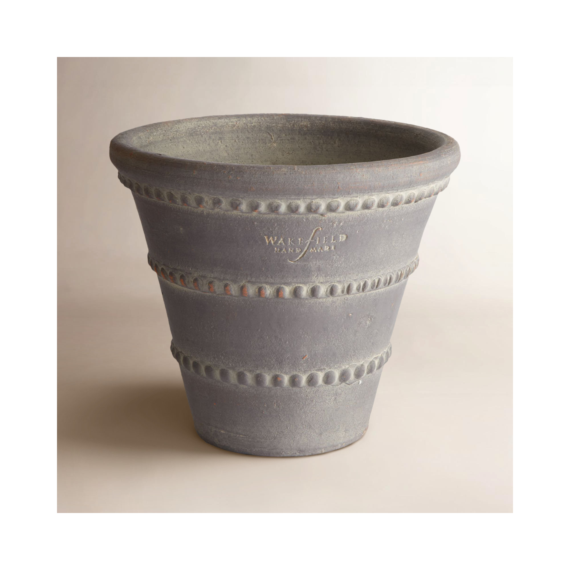 Griffith Handmade Clay Pot Planter, Gray, 6.75" H x 7.75" W x 7.75" D