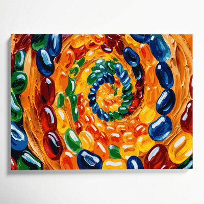 Desserts Jelly beans Black Canvas Wall Art