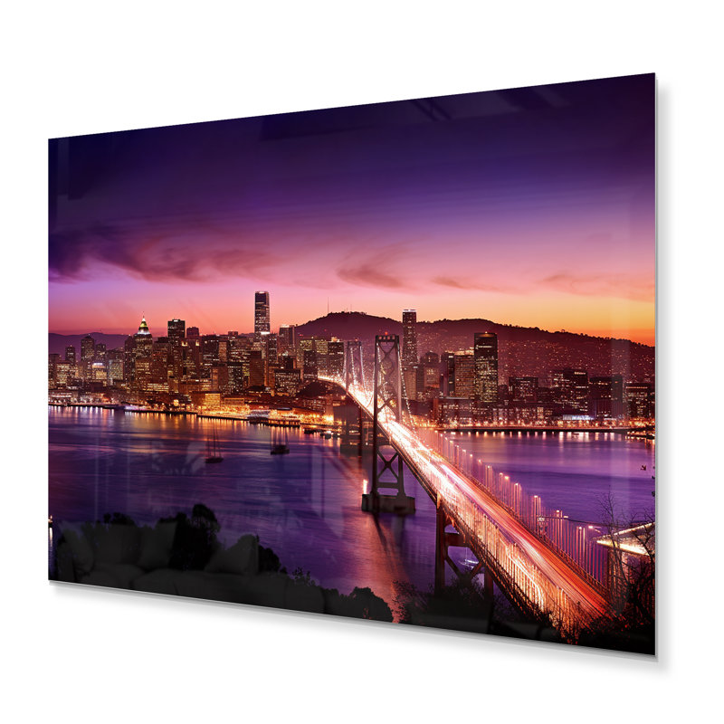 «San Francisco Skyline and Bay Bridge I», reproduction sur métal sans cadre, H 30 po x l 40 po x P 1 po