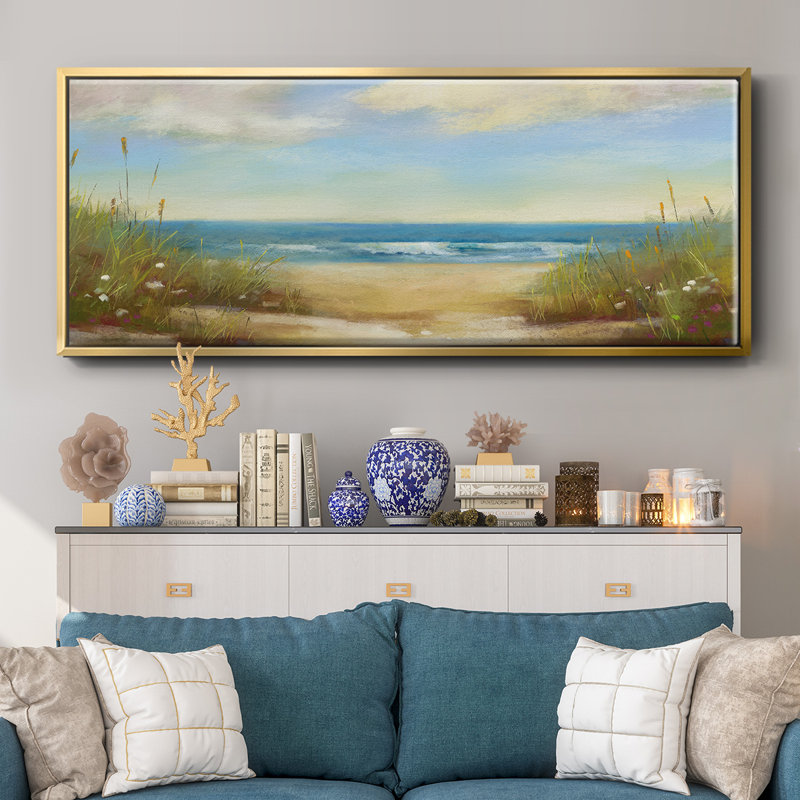 Serenity I- Framed Canvas, 12" H x 30" W