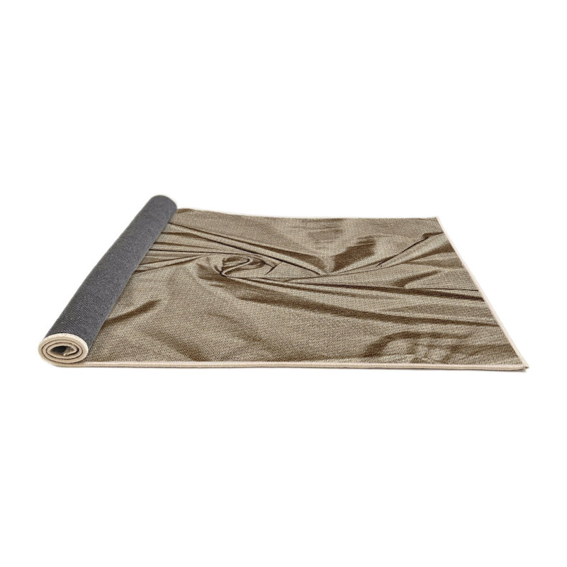 Tapis brun tissé à la machine, Rond 8 pi
