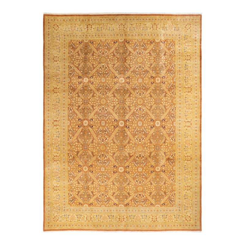 Tapis unique en laine noué à la main 10 pi 2 po x 13 pi 10 po Keenan