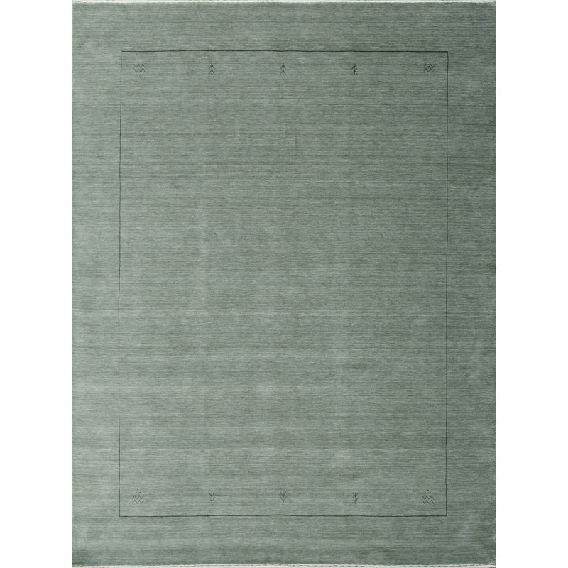 Tapis gris de haute qualité noué à la main, Rectangle 7 pi 9 po x 9 pi 9 po