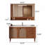 Meuble-lavabo 43,70 po en bois de chêne brun massif avec miroir-1323466108