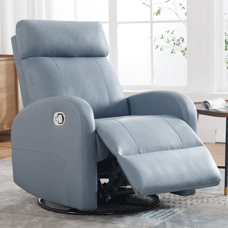 Chaise berçante pivotante en similicuir 30,3 po Siru, Jaune