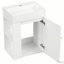Meuble-lavabo compact de 20 po avec lavabo en céramique, porte à motif de losanges, poignée dorée et tablettes latérales-56386220