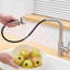Robinet de cuisine noir avec bec rétractable, aspect moderne, acier inoxydable, douchette en céramique, rotation sur 360 °, fabrication en acier, remplissage-801918831