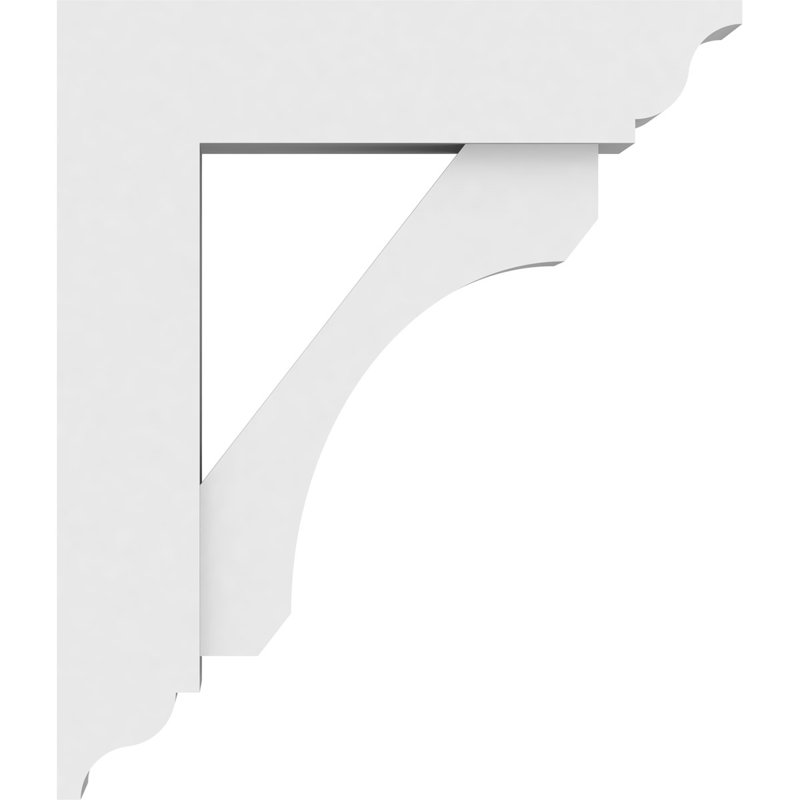 Support standard en PVC de qualité architecturale avec extrémités traditionnelles, H 14 po x l 3 po x P 12 po
