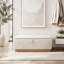 Banc repose-pieds en velours avec couvercle relevable et coutures cousues-1869973260