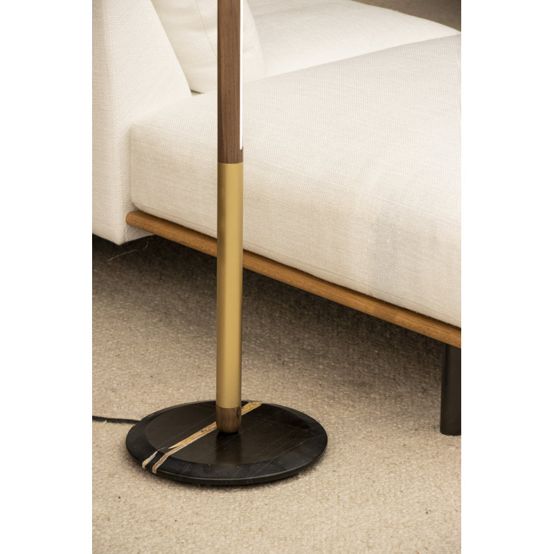 Linea 65.8'' LED Column Floor Lamp, Gold/Black, Walnut