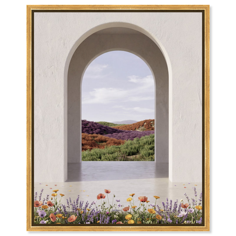 Window To Paradise Print by Oliver Gal, 17"H x 21"W, Gold Floater Frame